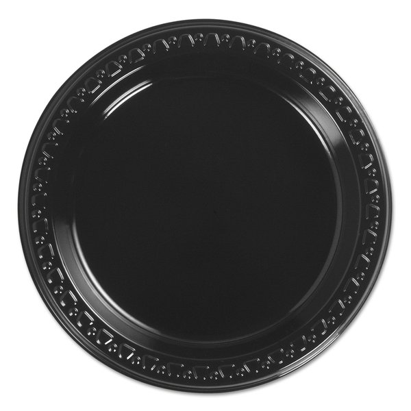 Chinet Heavyweight Plastic Plates, 6" dia, Black, 1000PK 81406